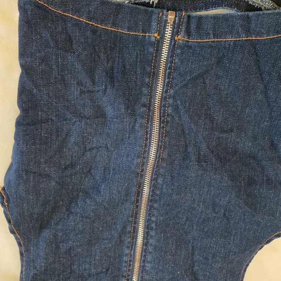 Revice Denim "Tokyo Top" – Exposed Revice Denim, Exposed Cut-Out Zip-Front Top - Picture 6 of 9